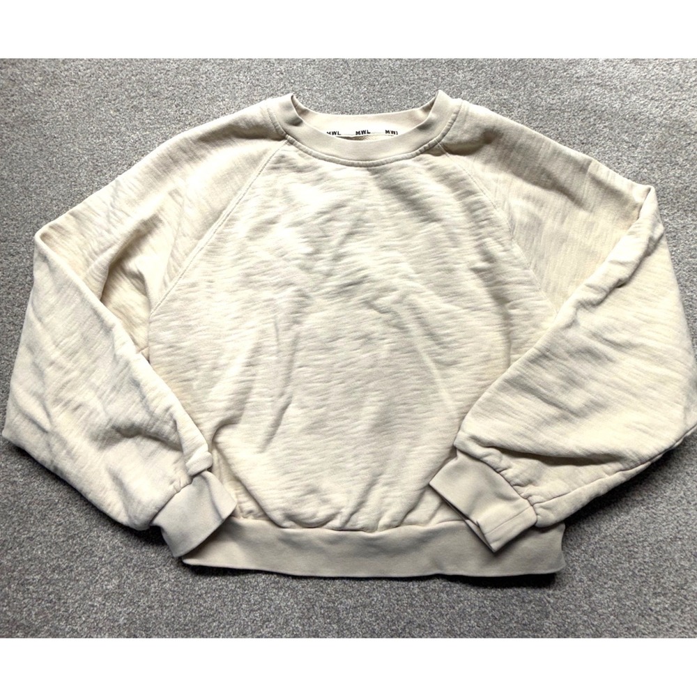 MWL Madewell‎ Sweatshirt Cream Pullover Raglan Sleeve Crewneck Size M